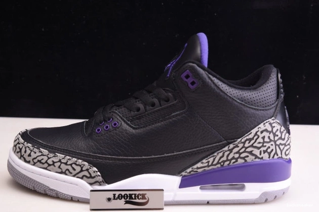 LUCY CT8532-050 Court Black Jordan 3 Retro Air Purple 0718